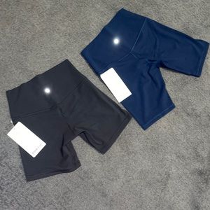NWT LOT- Lululemon Black Align Shorts 6in AND True Navy Align Shorts 8in